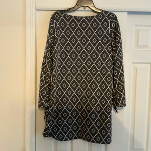 LOFT Black and White Geometric Dress